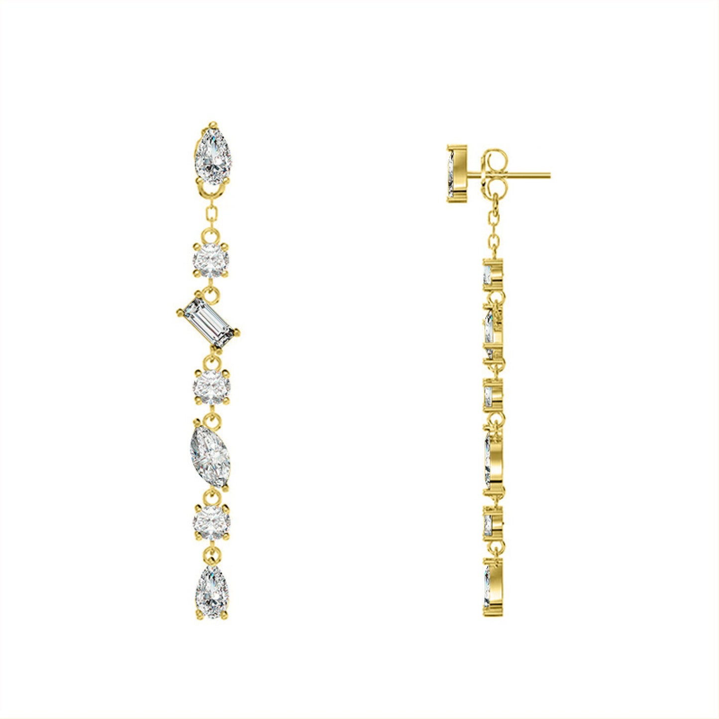 Orecchini Irregular Baguette