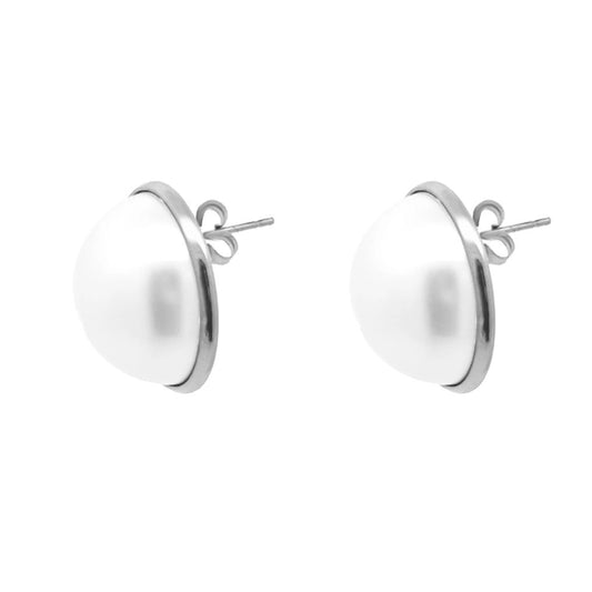 Orecchini bottone Perla big