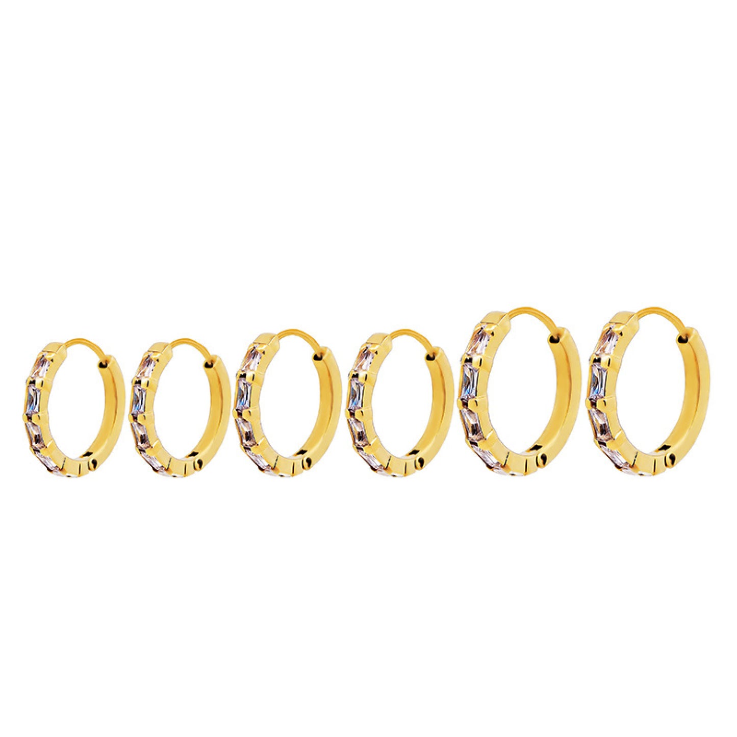 Orecchini Hoops Baguette