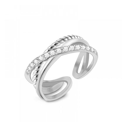 Anello Twist & Sparkle