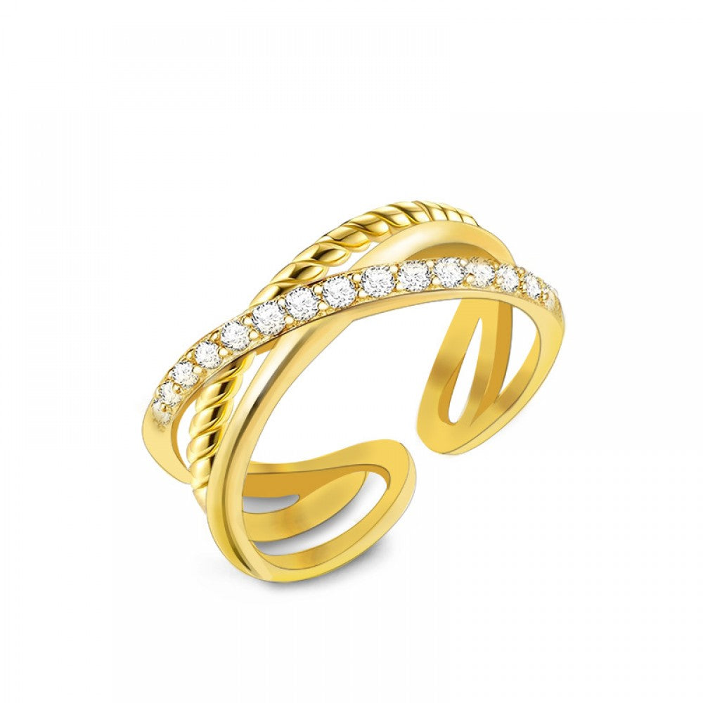 Anello Twist & Sparkle