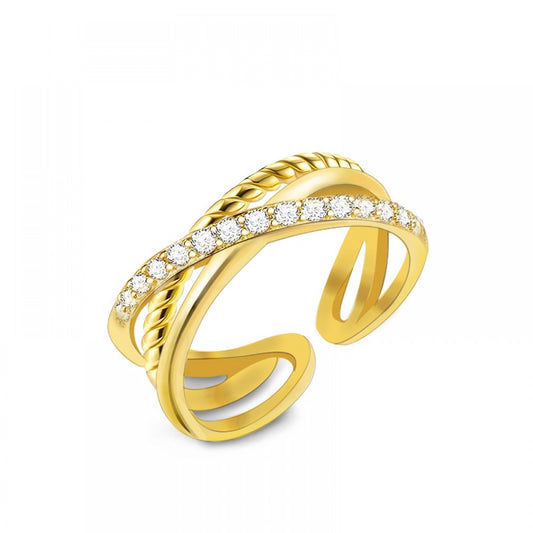 Anello Twist & Sparkle
