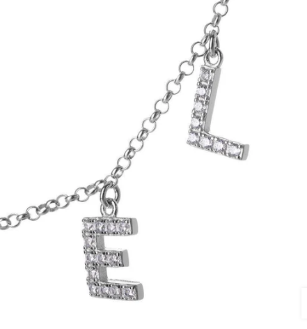 Collana con nome lettere pendenti
